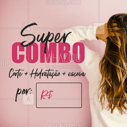 posts, legendas e frases de cabelo para whatsapp, instagram e facebook: Aproveite a promoção para cuidar das madeixas. Marque o seu horário agora mesmo! #cabelo #ahazou #cuidados #promocao #bonita