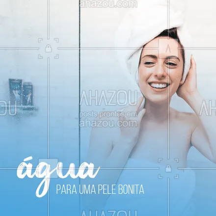 posts, legendas e frases de estética corporal, estética facial para whatsapp, instagram e facebook: Além do fato de que beber bastante água por dia pode deixar sua pele mais bonita, um spray de água mineral ou água de coco pode ser usado no rosto para ajudar a manter a pele com uma boa aparência. 
#dicas #ahazou  #água