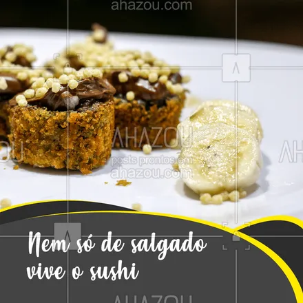 posts, legendas e frases de cozinha japonesa para whatsapp, instagram e facebook: Que tal pedir a sobremesa também? Aqui você encontra nosso hot de banana com chocolate, uma delicia a cada mordida ideal para curtir a sua noite ? #ahazoutaste #comidajaponesa #japa #doce #banana #sushi 