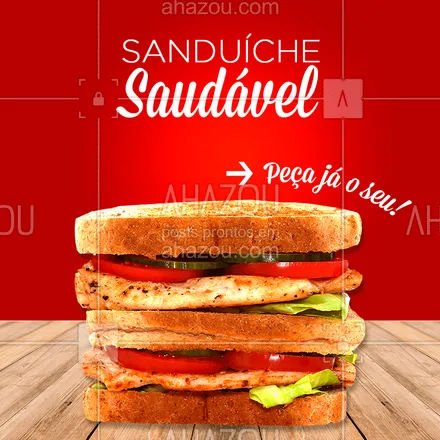 posts, legendas e frases de comidas variadas para whatsapp, instagram e facebook: Quem disse que saudável não pode ser delicioso? Experimente nossos sanduíches saudáveis! #sanduichesaudavel #comidasaudavel #ahazou #saudavel #saude #ahazougastronomia
