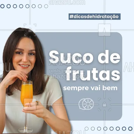 posts, legendas e frases de assuntos variados de Saúde e Bem-Estar para whatsapp, instagram e facebook: 🍊 Sucos nutritivos e hidratantes
Combinar frutas ricas em água, como laranja, melancia e morango, em um suco é uma maneira eficaz de reforçar sua hidratação e fornecer vitaminas essenciais ao organismo. Uma solução nutritiva para dias quentes. 🍹

#ahazousaude #bemestar #cuidese #qualidadedevida #saude #viverbem #dicasdehidratação #dicasparadiasquentes 