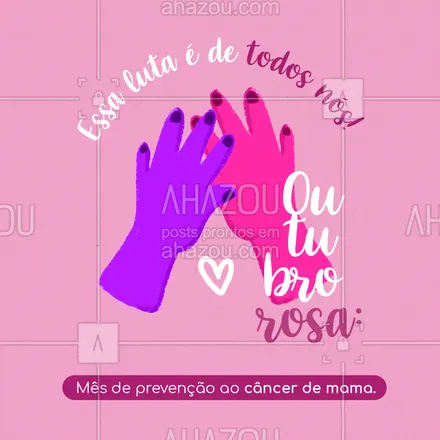 posts, legendas e frases de posts para todos para whatsapp, instagram e facebook: Apoie essa causa. Outubro rosa!❤ #outubrorosa #prevenção #câncerdemama #ahazou