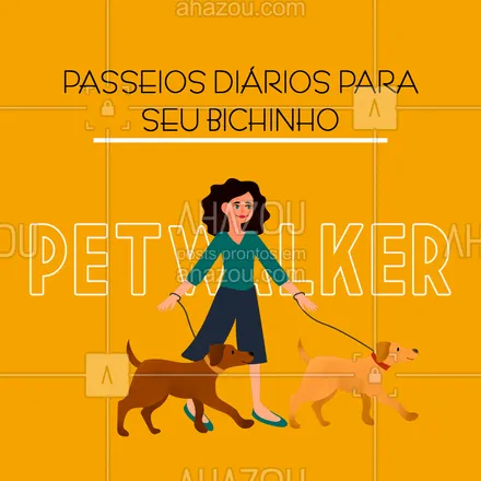posts, legendas e frases de dog walker & petsitter para whatsapp, instagram e facebook: Estamos com vagas abertas para nossos passeios diários, agende já o horário do seu bichinho! #AhazouPet #petwalker #pets #passeio #convite