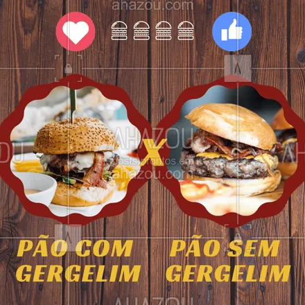 posts, legendas e frases de hamburguer para whatsapp, instagram e facebook: Queremos saber qual o seu preferido. Conta pra gente! #burger #food #ahazouapp #hamburguer #ahazou