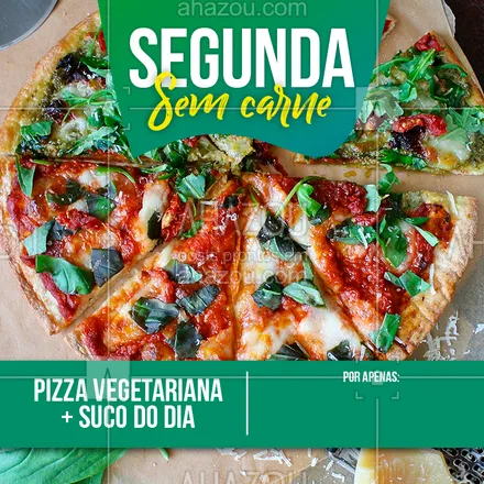 posts, legendas e frases de pizzaria para whatsapp, instagram e facebook: Que tal provar algo diferente hoje?   #vegan  #vegetarian #segundasemcarne   #gastronomia  #pizza #ahazou  