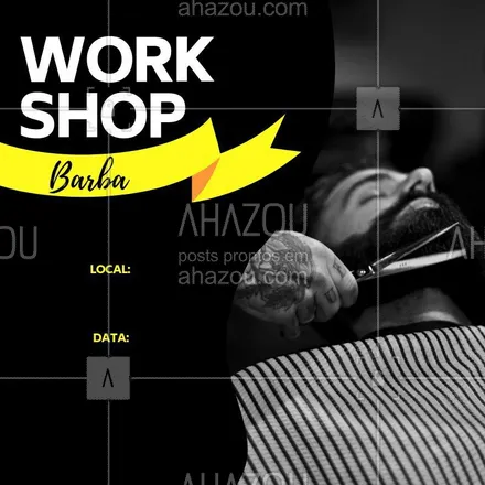 posts, legendas e frases de barbearia para whatsapp, instagram e facebook:  Venha aprender novas técnicas de como desenhar a barba. Poucas vagas!  #barbearia #ahazou #homens #workshop 
