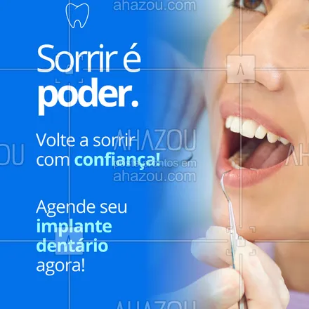 posts, legendas e frases de  para whatsapp, instagram e facebook: O implante dentário é a solução moderna e segura pra quem quer recuperar dentes perdidos sem abrir mão da naturalidade.
🌟 Um sorriso bonito muda tudo — até a sua autoestima!
📅 Entre em contato e saiba mais!
#implantedentario #odontologiaestetica #sorrisoperfeito #dentista #autoestima #saudebucal #cuidadoscomsorriso #odontologiabrasil #reabilitacaoral #confiança
