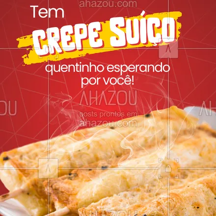 posts, legendas e frases de assuntos variados de gastronomia para whatsapp, instagram e facebook: Nada como um crepe suíço fresquinho, com o recheio derretendo na primeira mordida 🤤
Tem doce, tem salgado, tem amor em cada palito!
Já sabe onde pedir hoje, né? Vem garantir o seu!
📍[Seu local ou delivery]
#crepesuico #vemprocrepe #comidaboa #crepedoceesalgado #saborqueabraça