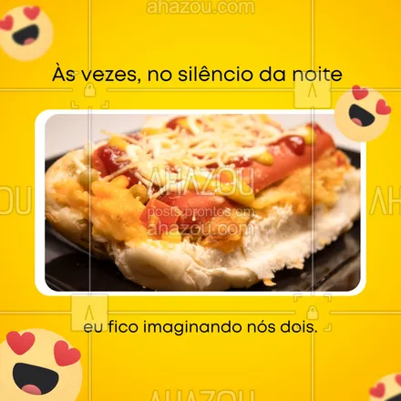 posts, legendas e frases de hot dog  para whatsapp, instagram e facebook: Você também é do tipo de pessoa que vai dormir, mas não consegue esquecer aquele dogão que você comeu na semana passada? Conta pra gente aqui nos comentários! 😂😅 #ahazoutaste #cachorroquente  #food  #hotdog  #hotdoggourmet  #hotdoglovers 