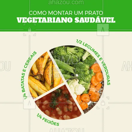 posts, legendas e frases de saudável & vegetariano para whatsapp, instagram e facebook: Assim que se monta um prato totalmente saudável e livre de crueldade! ? #comidasaudavel #ahazoutaste #veggie 
