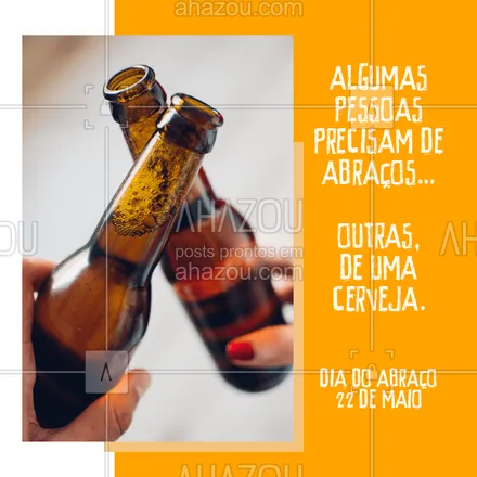 posts, legendas e frases de bares para whatsapp, instagram e facebook: Qual dos dois você acha que precisa? ? Feliz Dia do Abraço! #diadoabraço #ahazoutaste #bares #cerveja