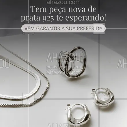 posts, legendas e frases de acessórios para whatsapp, instagram e facebook: Nada como um acessório elegante para transformar o seu visual!
💍 Nossa nova coleção de prata 925 chegou com tudo — moderna, delicada e feita pra você!
Corre pra escolher a sua! #joiasprata925 #acessoriosdeprata #estiloelegante #joiasdelicadas #modacombrilho #prataévida #colecaonova