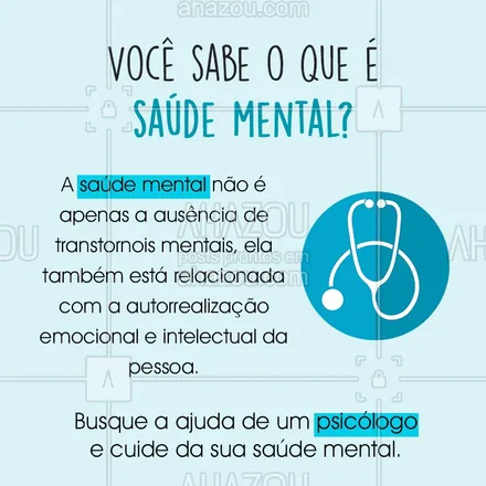 posts, legendas e frases de saúde mental para whatsapp, instagram e facebook: Sem saúde mental, não existe saúde. #saúdemental #ahazou #psicologia #bandbeauty