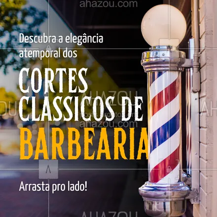 posts, legendas e frases de barbearia para whatsapp, instagram e facebook: Explore a tradição e a elegância dos cortes clássicos de barbearia neste Dia do Barbeiro! 💇‍♂️✂️ Agende seu horário conosco e descubra o estilo atemporal que combina com você. Celebre conosco, agendando agora! 💈📆 #DiaDoBarbeiro #CortesClássicos #AgendeAgora #AhazouBeauty #AhazouPack