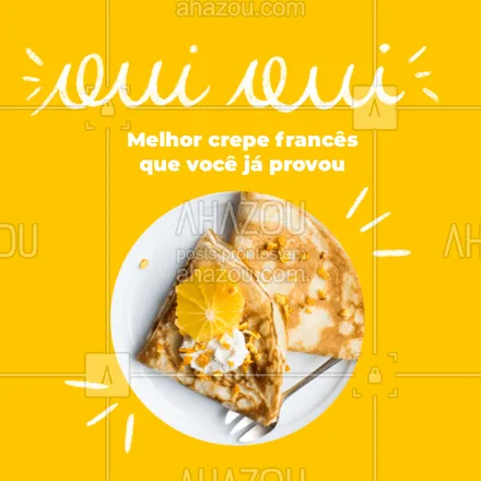 posts, legendas e frases de comidas variadas para whatsapp, instagram e facebook: Venha saborear nosso crepe francês, garanto que você não vai se arrepender. #ahazoutaste #eat #instafood #foodlovers #ilovefood #eat #ahazoutaste 
