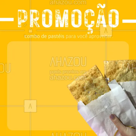 posts, legendas e frases de pastelaria  para whatsapp, instagram e facebook: Não perca tempo e venha aproveitar nossas promoções. 🤤  #ahazoutaste #amopastel #foodlovers #pastel #pastelaria #pastelrecheado #promoções