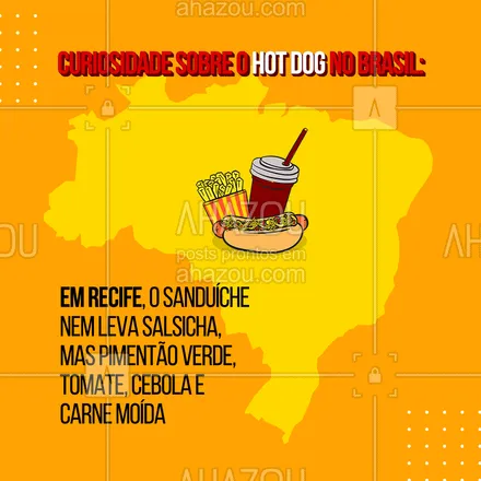 posts, legendas e frases de hot dog  para whatsapp, instagram e facebook: Eai, você comeria esse lanche ou prefere um clássico com salsicha mesmo? 😋 #ahazoutaste #salsicha #Recife #sanduíche #lanche #hotdog #cachorroquente #curiosidade 