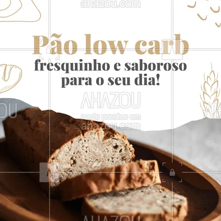 posts, legendas e frases de padaria, saudável & vegetariano para whatsapp, instagram e facebook: Um pãozinho tão saudável não pode faltar no seu dia, compre já o seu! #pãolowcarb #ahazoutaste #saudável #padaria 