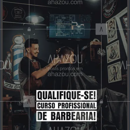 posts, legendas e frases de barbearia para whatsapp, instagram e facebook: Temos um curso completo de barbearia! Venha aprender ou se aperfeiçoar mais nessa área que esta em franca expansão! Aguardamos seu contato!
#AhazouBeauty #cursobarbeiro #cursobarbearia  #barbeirosbrasil  #barbeiro  #barberShop  #barbearia 