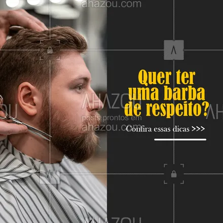 posts, legendas e frases de barbearia para whatsapp, instagram e facebook: Uma barba de respeito precisa de cuidados no dia a dia. Confira algumas dicas sobre como fazer isso e salve esse post para ler sempre que precisar. #AhazouBeauty #barba  #barbearia  #cuidadoscomabarba  #barbeiro  #barbeiromoderno  #barbeirosbrasil  #barber  #barberLife  #barberShop  #barbershop  #brasilbarbers #dicas #cuidados