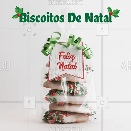 posts, legendas e frases de doces, salgados & festas para whatsapp, instagram e facebook: Temos biscoitos especiais para o Natal e para as Festas de Fim de Ano! #biscoitosdenatal #natal #ahazou #biscoitos