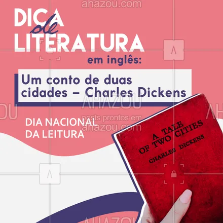 posts, legendas e frases de línguas estrangeiras para whatsapp, instagram e facebook: Esse clássico de 1859 tem como plano de fundo a Revolução Francesa. Sua versão em inglês compõe uma coleção de livros paradidáticos publicada pela editora Macmillan Graded Readers, com diversos níveis para aprendizado e muitos deles acompanhados por CDs e áudios adicionais para auxiliar nos estudos. 📚 #AhazouEdu #aulasdeidiomas #aulaparticular  #aulaemgrupo #dianacionaldaliteratura 