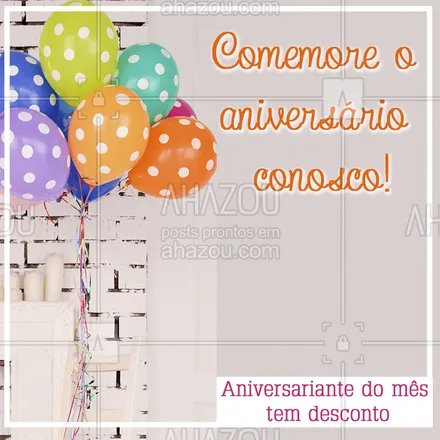 posts, legendas e frases de posts para todos para whatsapp, instagram e facebook: Olha só o presente especial de aniversário que temos para você! ?? #aniversario #ahazou #desconto #promocao