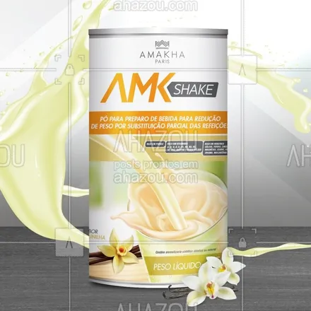 posts, legendas e frases de amakha para whatsapp, instagram e facebook: A perda de peso deve ser feita de uma forma correta e saudável. E o AMK Shake é uma ótima opção! Você terá a sensação de saciedade por mais tempo, além de ser rico em fibras, proteínas e não contém glúten. Em forma de pó o Shake pode ser preparado com leite, iogurte e frutas! Experimente e escolha seu sabor que você mais gosta!! #ahazourevenda #ahazouamakha