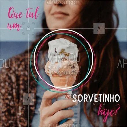 posts, legendas e frases de gelados & açaiteria para whatsapp, instagram e facebook: Venha saborear nossos deliciosos sorvetes. Temos opções veganas! #alimentacao #ahazou #sorvete #convite