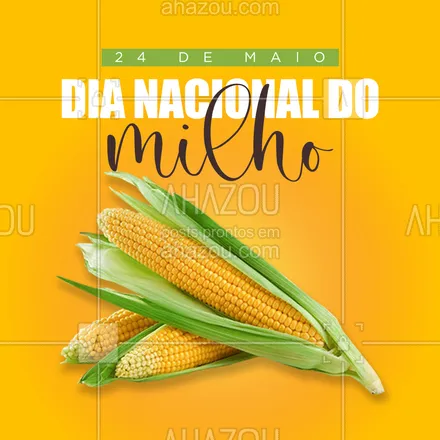posts, legendas e frases de comidas variadas para whatsapp, instagram e facebook: Nada como uma boa receitinha feita com milho para alegrar o Dia Nacional do Milho. 🌽 #ahazoutaste #ilovefood #foodlovers #instafood #eat #DiaNacionaldoMilho #datacomemorativa