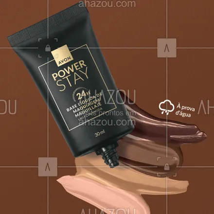 posts, legendas e frases de avon para whatsapp, instagram e facebook: A base de quem ama longa duração e acabamento matte. Com niacinamida ela fica ainda mais power, pois reduz a aparência dos poros e deixa a pele sequinha sem oleosidade. A cobertura é média a alta, não transfere e cobre espinhas, olheiras e vermelhidão. Ideal para a pele mista a oleosa e dura até 24h sem retoques. #VeioPraFicar

 #ahazouavon #ahazourevenda