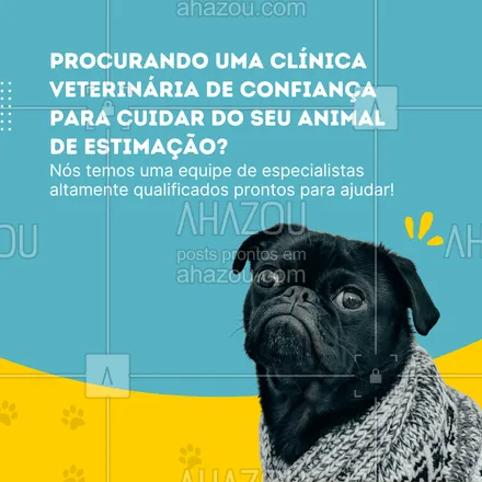 posts, legendas e frases de veterinário para whatsapp, instagram e facebook: Cuidar de um animal de estimação pode ser desafiador, mas não precisa ser. Na nossa clínica veterinária, temos uma equipe de especialistas altamente qualificados que estão prontos para ajudar a cuidar do seu pet. Desde consultas regulares a cirurgias complexas, nossa equipe está equipada com os mais recentes avanços em medicina veterinária para oferecer cuidados personalizados de alta qualidade para seu animal de estimação. Nós entendemos o quanto seu pet significa para você, por isso estamos aqui para ajudar. Agende uma consulta hoje mesmo e veja como podemos cuidar do seu animal de estimação. #AhazouPet #medicinaveterinaria  #clinicaveterinaria  #medvet  #petvet  #vet  #veterinaria  #veterinario  #vetpet 