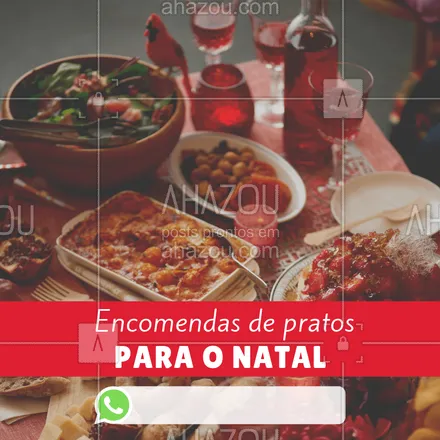 posts, legendas e frases de à la carte & self service para whatsapp, instagram e facebook: Encomende seus pratos para a sua ceia de Natal. #encomendas #pratos #ahazou #ceiadenatal