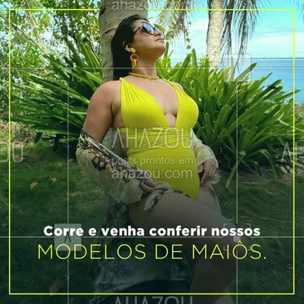 posts, legendas e frases de moda praia para whatsapp, instagram e facebook: O maiô que você está procurando está aqui, venha conferir. 🩱 #AhazouFashion #beach #fashion #moda #modapraia #summer #tendencia #verao