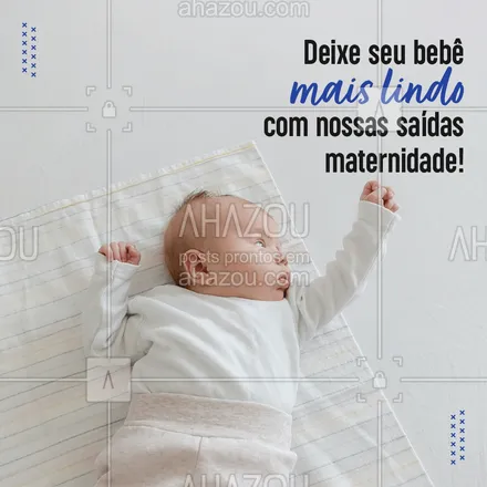 posts, legendas e frases de moda infantil para whatsapp, instagram e facebook: Saída maternidade especial para o seu bebê. Reserve esse mimo exclusivo para seu filho, veja nosso catálogo através do WhatsApp 📱 (editável) 🤍.
#AhazouFashion #talmaetalfilha #modainfantil #moda #kidsfashion #instakids #fashion
