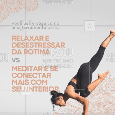 posts, legendas e frases de yoga para whatsapp, instagram e facebook: Esse post foi reservado para você nos contar um pouquinho da sua experiência e relação com o yoga. #AhazouSaude #meditation  #namaste  #yoga  #yogainspiration  #yogalife 