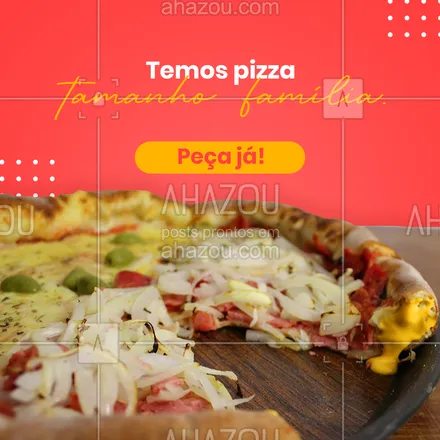posts, legendas e frases de pizzaria para whatsapp, instagram e facebook: Aqui tem pizza para a galera, peça já nossa pizza tamanho família.
Escolha seu sabor favorito e aguarde a entrega.
#ahazoutaste  #pizzalovers  #pizzalife  #pizzaria  #pizza 