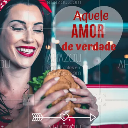 posts, legendas e frases de hamburguer para whatsapp, instagram e facebook: Aquele amor por hamburquer que te acompanha em todos os momentos. #hamburguer #ahazou #alimentacao