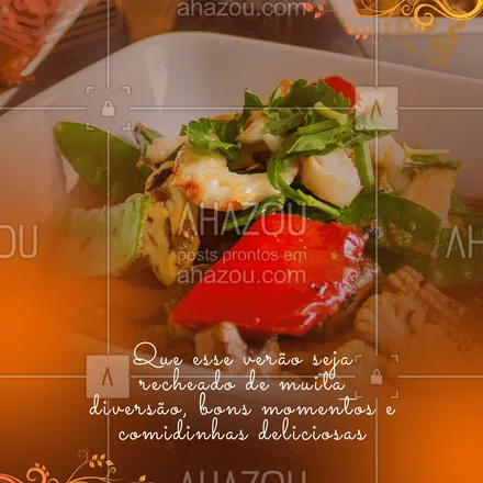 posts, legendas e frases de assuntos variados de gastronomia para whatsapp, instagram e facebook: Que a melhor estação do ano seja muito bem-vinda!☀️ #verão #bem-vindo #ahazoutaste #gastronomia #foodie



