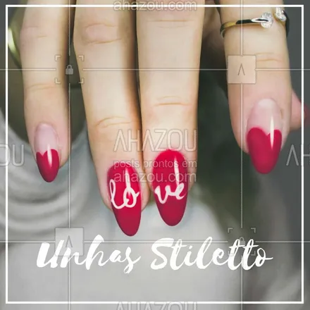 posts, legendas e frases de manicure & pedicure para whatsapp, instagram e facebook: O formato de unha Stiletto é tendência nesse ano de 2018!

#tendencia #ahazou #stiletto #unhas