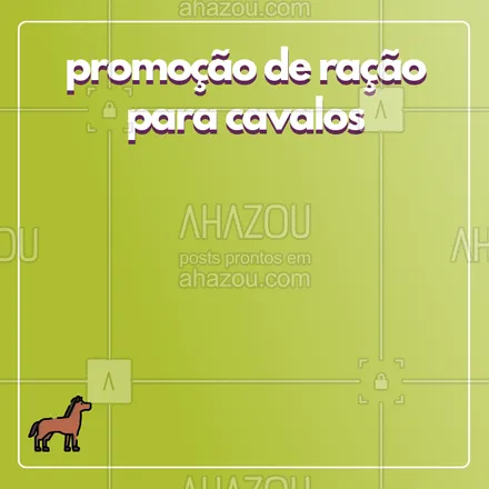 posts, legendas e frases de assuntos variados de Pets para whatsapp, instagram e facebook: Aproveite o desconto na ração de cavalo! ? #racao #ahazou #cavalo #promocao #desconto 