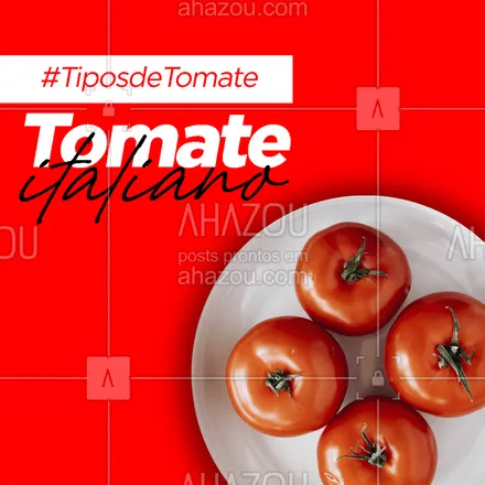 posts, legendas e frases de hortifruti para whatsapp, instagram e facebook: O tomate italiano tem um formato mais alongado, tem menos sementes e é mais "carnudo", sendo o ideal para fazer molhos! Entretanto, por ser a variedade mais sensível, tem menor durabilidade.
#tomate #tomateitaliano #ahazoutaste #alimentacaosaudavel  #hortifruti  #qualidade  #vidasaudavel 