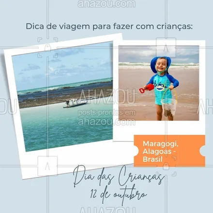 posts, legendas e frases de agências & agentes de viagem para whatsapp, instagram e facebook: Maragogi é o lugar perfeito para curtir o verão com a criançada. O lugar conta com ambientes paradisíacos com praias de águas mornas e uma brisa fresquinha, proporcionando diversão segura, pois possui muitas piscinas naturais rasas. E o melhor de tudo? Nem precisa sair do Brasil!✈🤗 #dicas #crianças #diadascrianças #viagem #AhazouTravel #agenciadeviagens  #trip  #viagempelobrasil  #viajar  #agentedeviagens  #viagens 