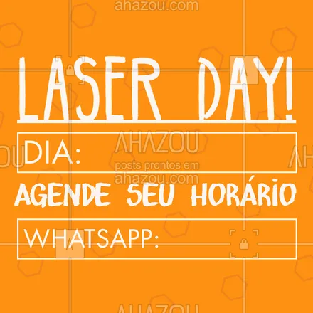 posts, legendas e frases de depilação para whatsapp, instagram e facebook: Não perca o nosso dia de depilação a laser! Agende já o seu horário pelo WhatsApp XXXX #depilacao #laser #ahazou #depilacaoalaser #laserday