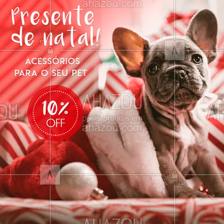 posts, legendas e frases de petshop para whatsapp, instagram e facebook: Aproveite a promoção e presenteie o seu amiguinho neste natal!
#petshop #ahazoupet #natal #pets