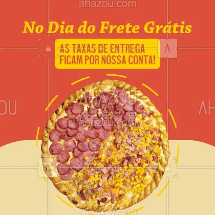 posts, legendas e frases de pizzaria para whatsapp, instagram e facebook: Peça sua pizza favorita e receba em casa sem pagar nada mais por isso!  #ahazoutaste  #pizzaria #pizzalife #pizza #pizzalovers