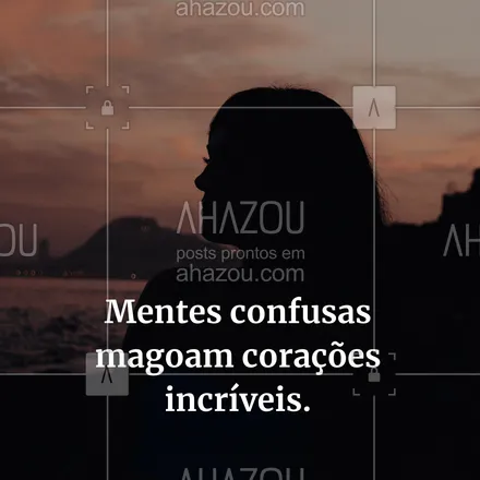 posts, legendas e frases de saúde mental para whatsapp, instagram e facebook: Mentes confusas magoam corações incríveis.
#AhazouSaude #terapia  #saudemental #psicoterapia #diadeterapia #frasemotivacional