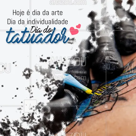 posts, legendas e frases de estúdios, tatuadores & body piercer para whatsapp, instagram e facebook: Parabéns a todos os profissionais que colocam um pouco de si em todos os desenhos que mudam a vida das pessoas!  #AhazouInk #tatuador  #diadotatuador  #tatuagem  #tattoo  #tattoobrasil  #ahazou  #ahazoutattoo #ink