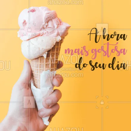 posts, legendas e frases de gelados & açaiteria para whatsapp, instagram e facebook: Seu dia pode ficar muito mais doce e divertido! Faça uma pausa para se deliciar com nossos sorvetes! ? #sorvete #ahazoutaste #sorveteria