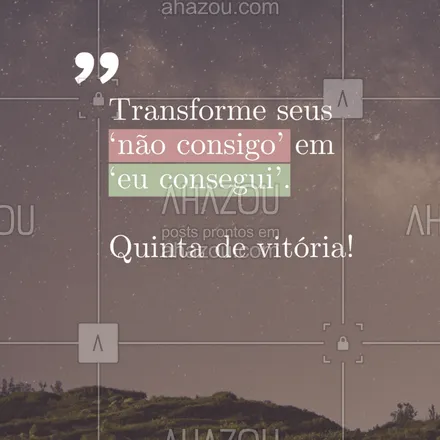 posts, legendas e frases de para whatsapp, instagram e facebook: Cada desafio é uma oportunidade para crescer. Que sua quinta seja cheia de conquistas! ✨
#motivacaoquinta #conquistas #autoestima #frasesinspiradoras #desafios #forca